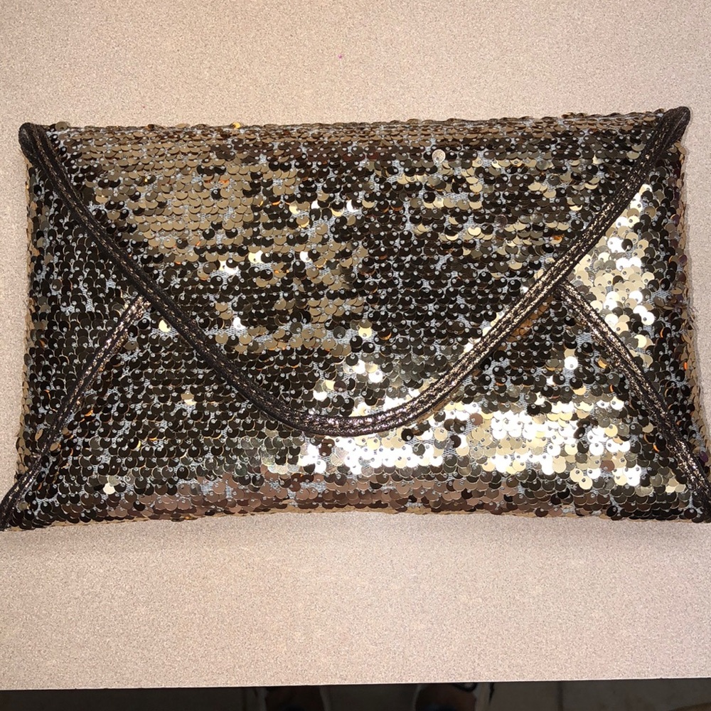 Gold Sequin Envelope Clutch (NEVER USED)